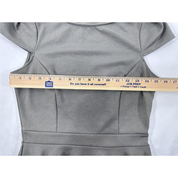 Boohoo Night Dress Women's Sz 8 Grey Cap Sleeves High Low Stretch‎ Fit & Flare - Picture 11 of 12